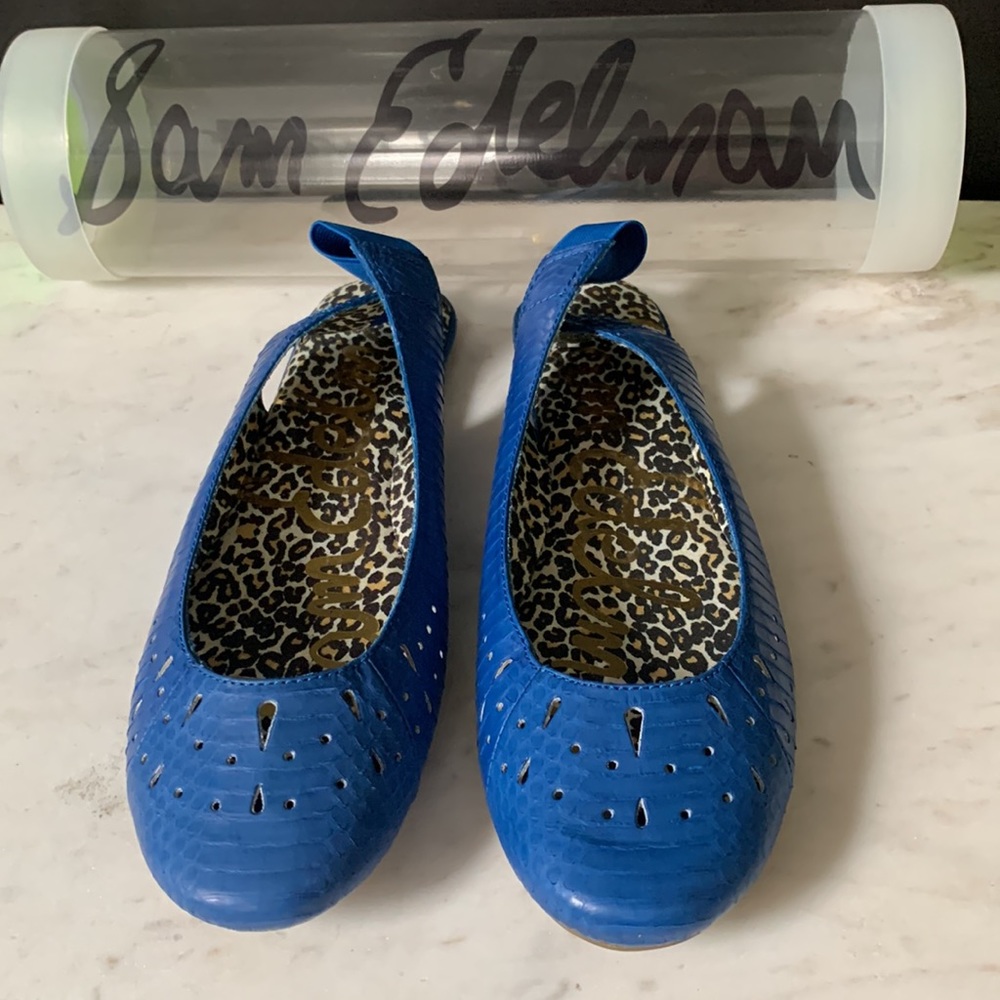 Sam Edelman Colette Blue SlingBack Almond Toe Flats